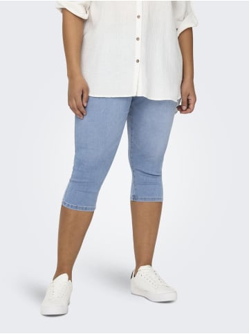 ONLY Carmakoma Shorts Plus Size Denim Hose Skinny Fit hohe Taille in Hellblau