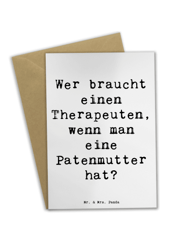 Mr. & Mrs. Panda Grußkarte Liebe Patenmutter mit Spruch in Weiß