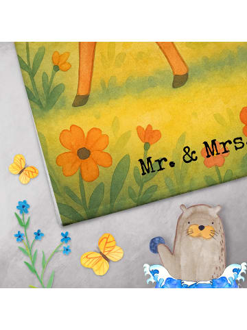 Mr. & Mrs. Panda Handtuch Alpaka Stolz Design ohne Spruch in Weiß