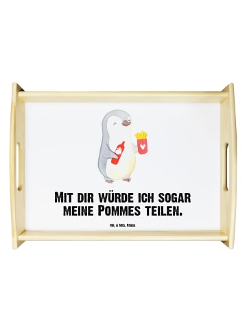 Mr. & Mrs. Panda Dekotablett Pinguin Pommes mit Spruch in Weiß