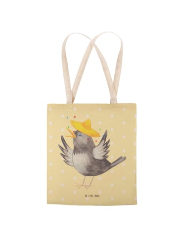 Mr. & Mrs. Panda Stoffbeutel Rabe Sombrero ohne Spruch in Gelb Pastell