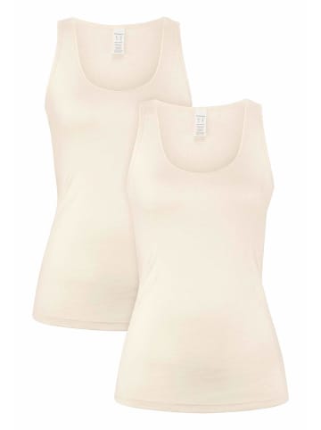 Hessnatur Tanktop Rundhals Fitted 2er-Set in natur