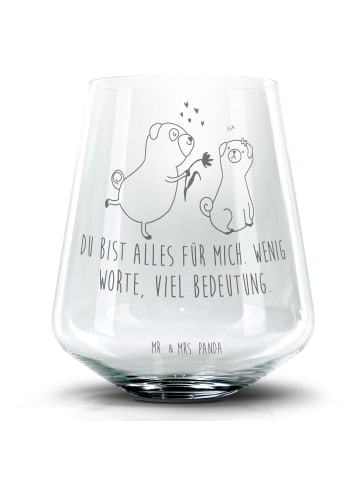 Mr. & Mrs. Panda Tumbler Mops Verliebt mit Spruch in Transparent