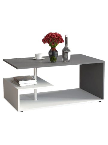 VCM Holz Sofatisch Couchtisch Wohnzimmertisch Maliso M in Weiß / Anthrazit