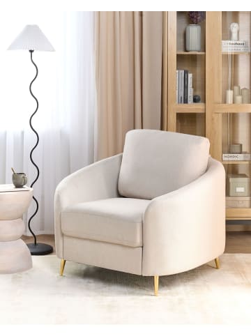 Beliani Sessel TROSA in Beige/Gold - (W) 100 x (H) 88 x (L) 86 cm