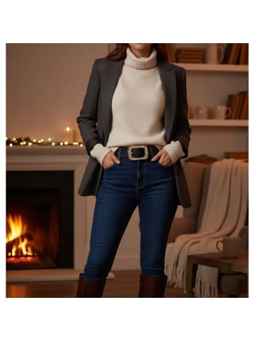 FRONHOFER Damengürtel goldene Strassschnalle in Curry