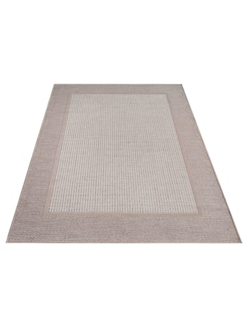 KADIMA DESIGN Teppich Kurzflor Bordüre Wohnzimmer in Beige