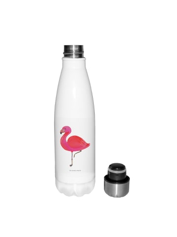 Mr. & Mrs. Panda Isolierflasche Flamingo Classic ohne Spruch in Weiß