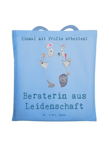 Mr. & Mrs. Panda Tasche Beraterin Leidenschaft mit Spruch in Sky Blue