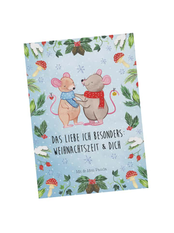 Mr. & Mrs. Panda Grußkarte Mäuse Weihnachten mit Spruch in Weiß