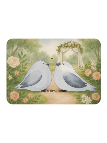 Mr. & Mrs. Panda Kühlschrankmagnet Tauben Liebe Design ohne Spruch in Weiß