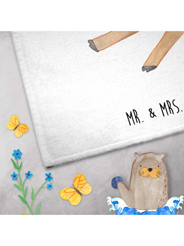 Mr. & Mrs. Panda Kinderhandtuch Alpaka Blume ohne Spruch in Weiß