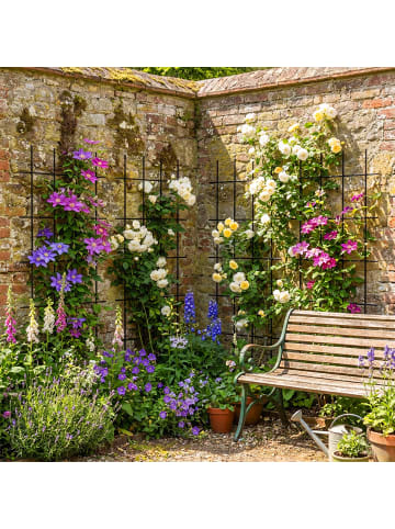 relaxdays 4 x Rankgitter in Schwarz - (B)45 x (H)115 cm