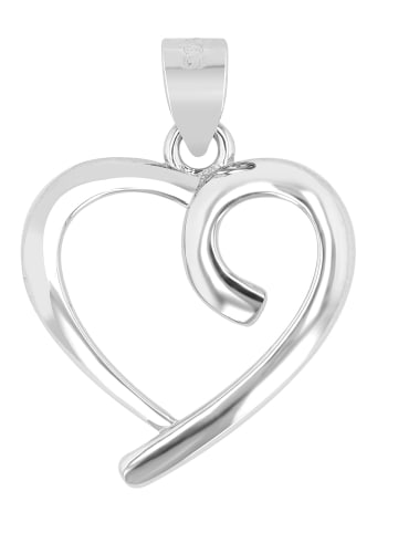 Adeliás Damen Anhänger – Herz Herzanhänger aus 925 Silber in silber