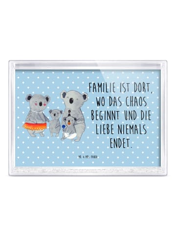 Mr. & Mrs. Panda Schneerahmen Koala Familie mit Spruch in Blau Pastell