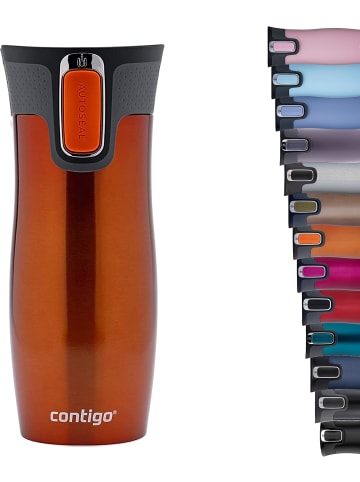 contigo Thermobecher West Loop Autoseal Edelstahl Isolierbecher 470 ml Farbe Tangerine