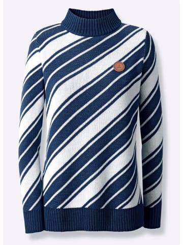 WITT WEIDEN Pullover in dunkelblau-ecru-geringelt