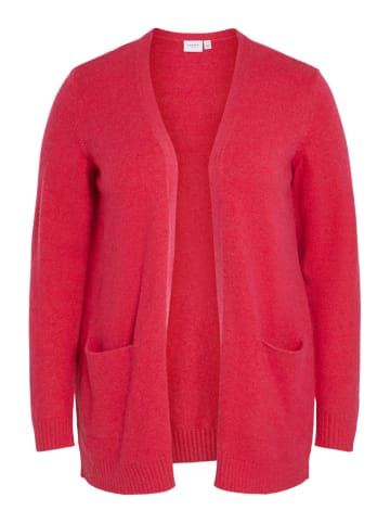 Vila Plus Size Strickjacke Stretch Cozy Cardigan Übergröße VIRIL in Neon Pink