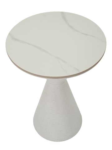Mauro Ferretti Weißer Couchtisch aus Metall, Ø 44,5 x 63 cm