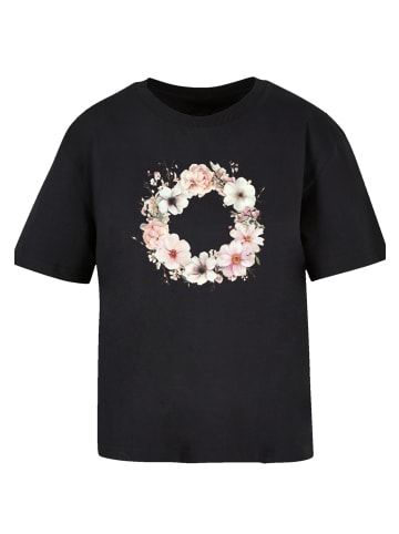 F4NT4STIC Tee Rosa Blumenkranz in schwarz