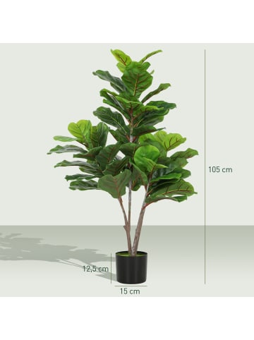 HOMCOM Kunstpflanze-Ø15 x 110H cm-Grün