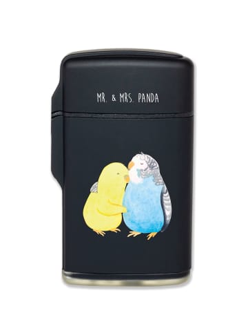 Mr. & Mrs. Panda Feuerzeug Wellensittich Liebe ohne Spruch in Schwarz