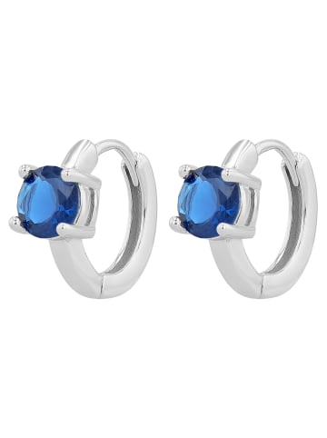 Adeliás Damen Ohrringe – Klappcreole aus 925 Silber mit Zirkonia in silber