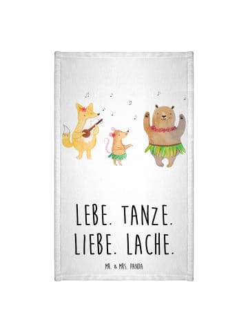 Mr. & Mrs. Panda Gästehandtuch Waldtiere Aloha mit Spruch in Weiß