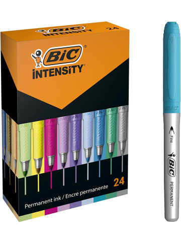 Bic Intensity Pastell Marker, 24 Metallic- und Pastellfarben, geruchsarm, schnell tr
