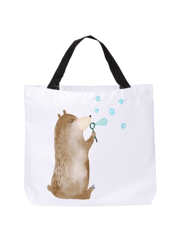 Mr. & Mrs. Panda Tote Bag Bär Seifenblasen ohne Spruch in Weiß
