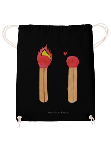 Mr. & Mrs. Panda Jutebeutel Streichhölzer ohne Spruch in Schwarz