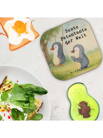 Mr. & Mrs. Panda Bierdeckel Pinguin Beste Erfindungante der Welt De... in Weiß