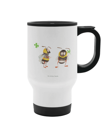 Mr. & Mrs. Panda thermosbecher Hummeln Kleeblatt ohne Spruch in Weiß