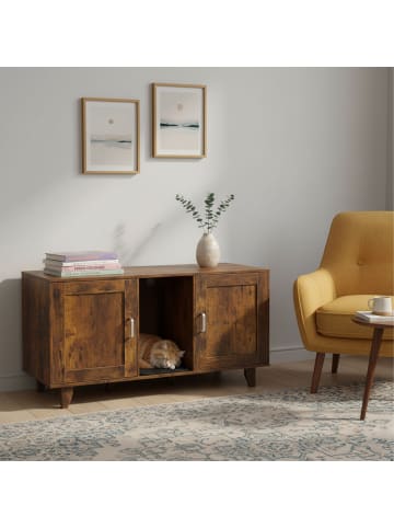 Katzenschrank in Dunkelbraun - (B)120 x (H)65 x (T)52 cm