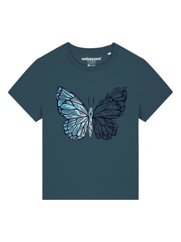 wat? Apparel T-Shirt Crystal Butterfly in Petrol