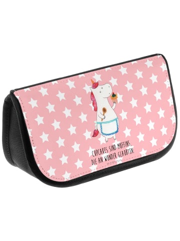 Mr. & Mrs. Panda Kosmetiktasche Einhorn Küche mit Spruch in Rot Pastell