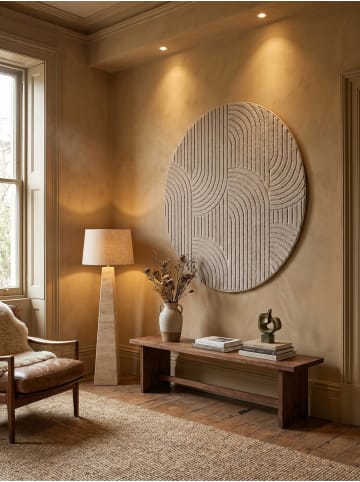 KADIMA DESIGN Flachgewebe-Teppich Hoch-Tief Bögen 3D Relief Pflegeleicht in Beige