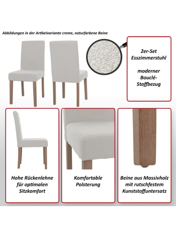MCW 2er-Set Esszimmerstuhl Littau, Grau, naturfarbene Beine