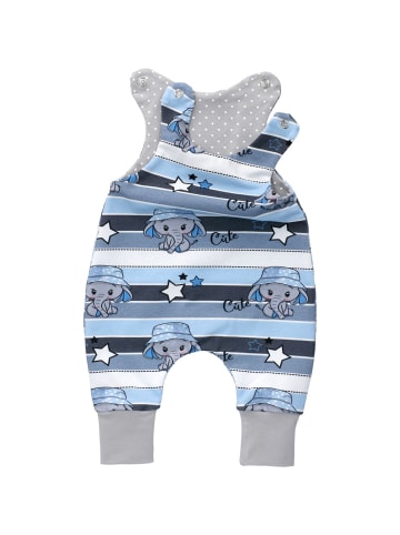 Land-Juwelen Strampler Handmade Elefant in blau