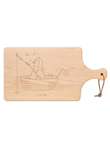 Mr. & Mrs. Panda Frühstücksbrett Pinguin Angelboot ohne Spruch in Transparent