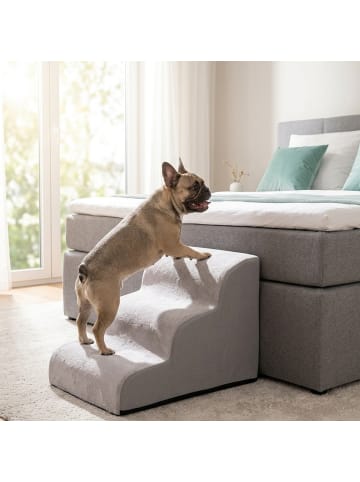 relaxdays Hundetreppe in Grau - (B)40 x (H)50 x (T)72 cm