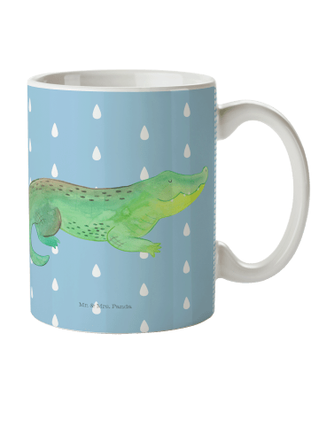 Mr. & Mrs. Panda Kindertasse Krokodil ohne Spruch in Blau Pastell