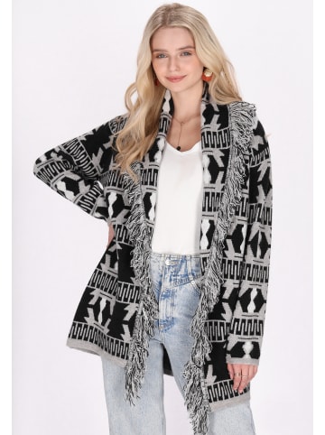 IZIA Damen Cardigan in Schwarz Mehrfarbig