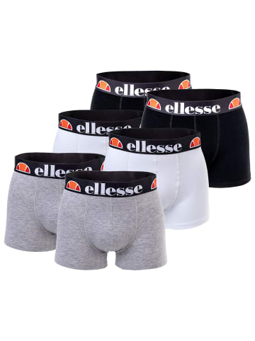 ellesse Boxershort 6er Pack in Schwarz/Grau/Weiß