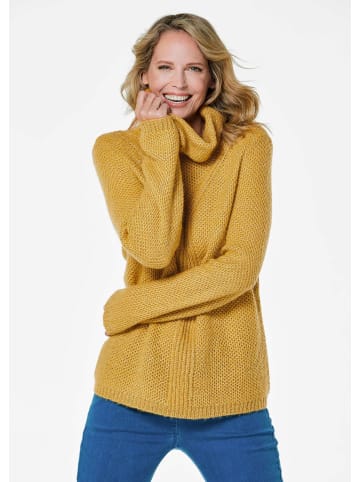 GOLDNER Kurzgröße:  Strickpullover Strickpullover mit Struktur, Glitzer in honig