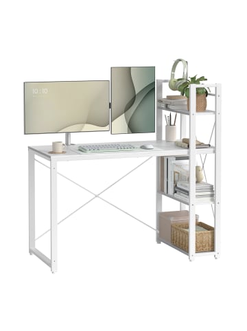 VASAGLE Schreibtisch Barnet in Weiß - (B)60 x (H)120 x (T)120 cm