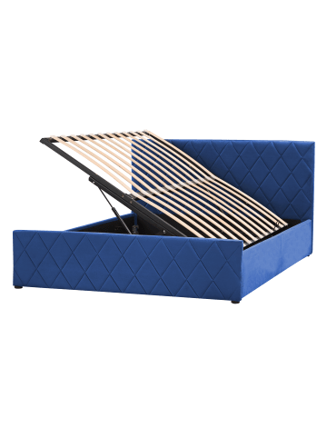 Beliani Doppelbett ROCHEFORT in Blau - (W) 150 x (H) 99 x (L) 214 cm