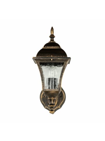 Licht-Erlebnisse Außen Wandlampe Ø 20.5 x (H)37 cm in Gold Antik