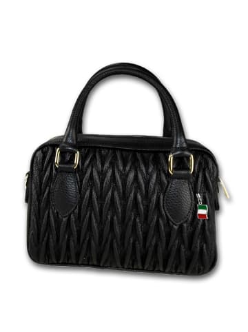Florence Leder Handtasche, Schultertasche Florence Tasche schwarz ca. 24cm