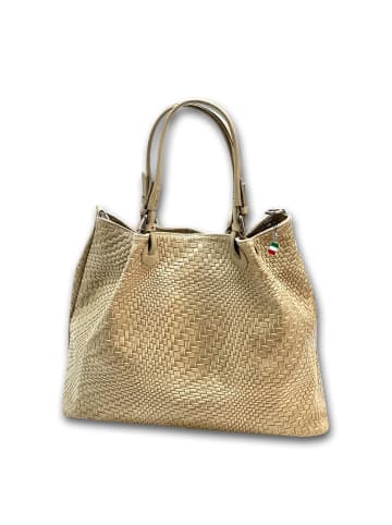 Florence Leder Handtasche, Umhängetasche Florence Tasche beige, taupe ca. 31cm